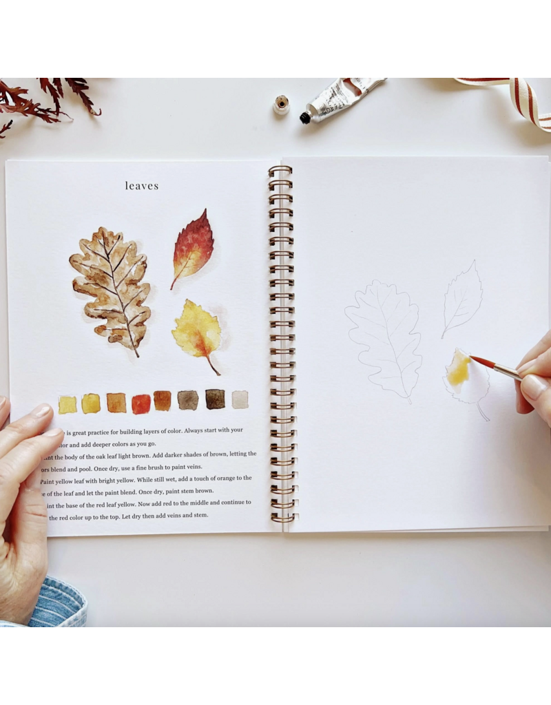 Autumn Watercolor Workbook + Paint/Brush Set