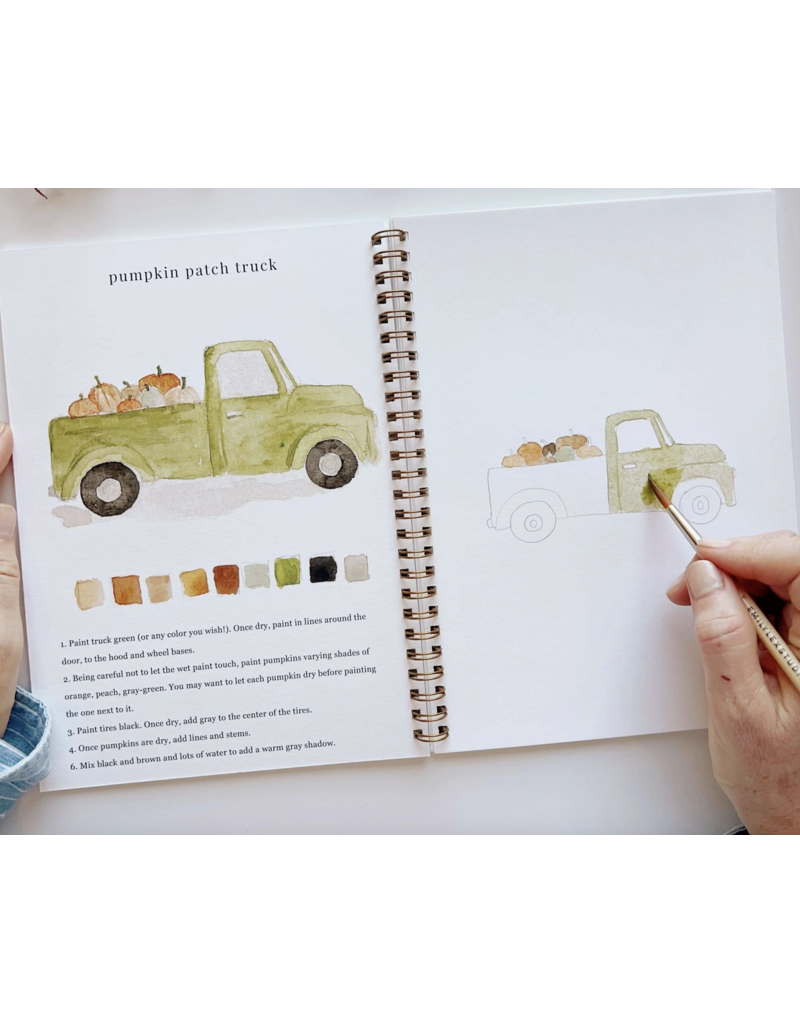 Autumn Watercolor Workbook + Paint/Brush Set