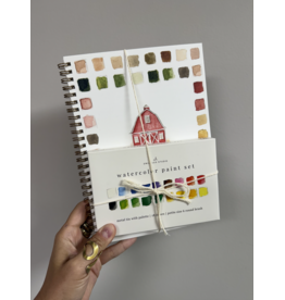 Farm Watercolor Workbook + Paint/Brush Set