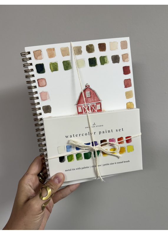 Farm Watercolor Workbook + Paint/Brush Set