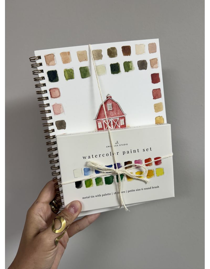 Farm Watercolor Workbook + Paint/Brush Set