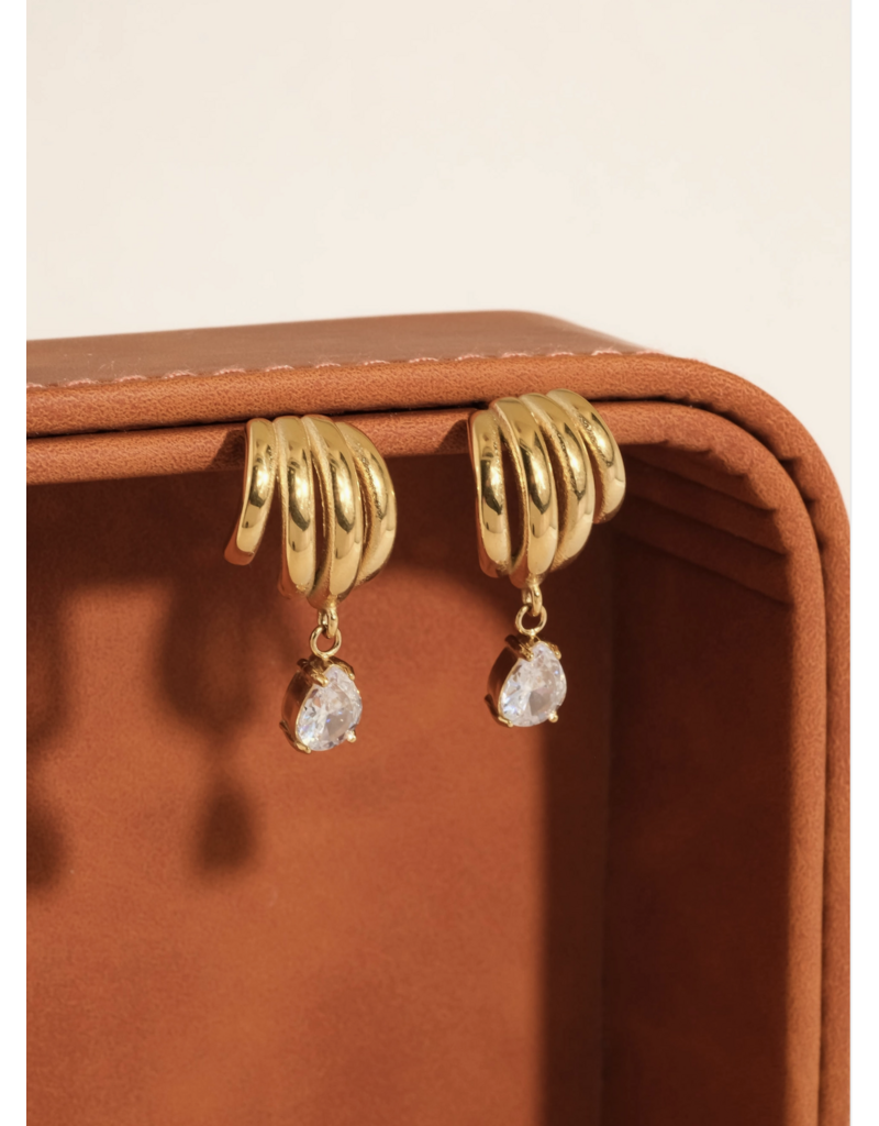 Flanerie Dovely 18K Gold Non-Tarnish Earring
