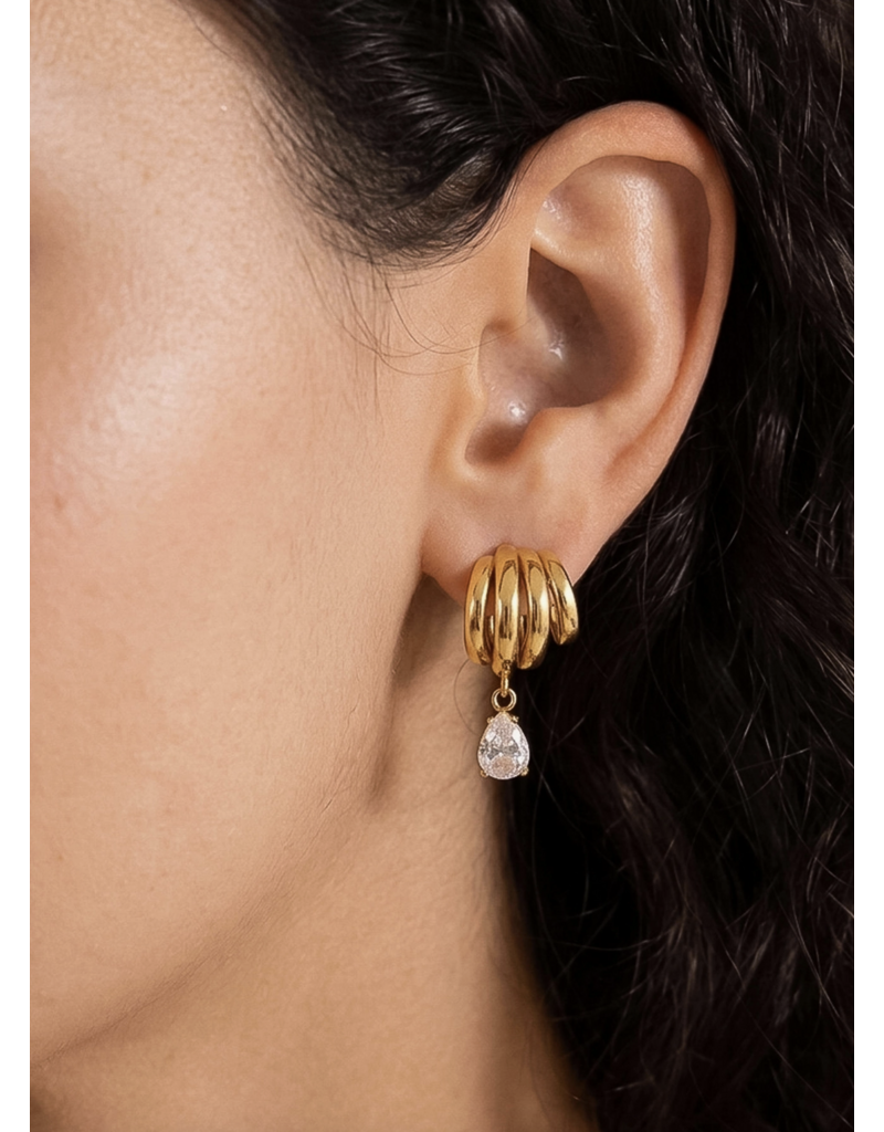 Flanerie Dovely 18K Gold Non-Tarnish Earring