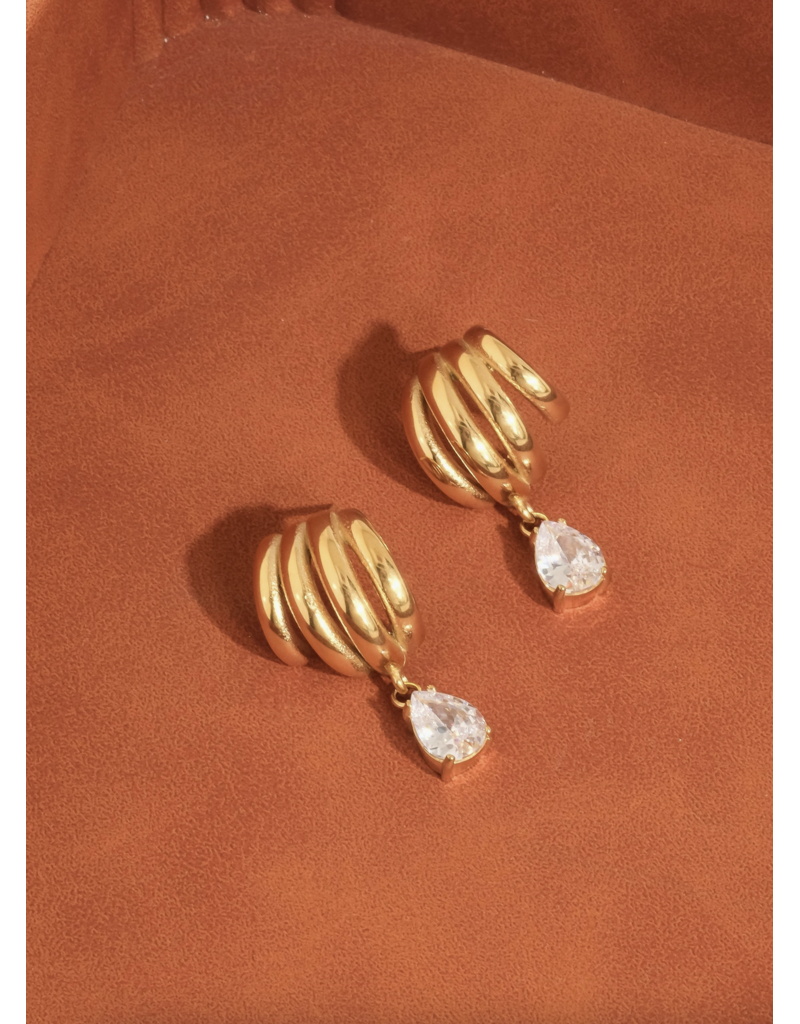 Flanerie Dovely 18K Gold Non-Tarnish Earring