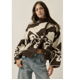 Ophelia High Collar Sweater Jacket