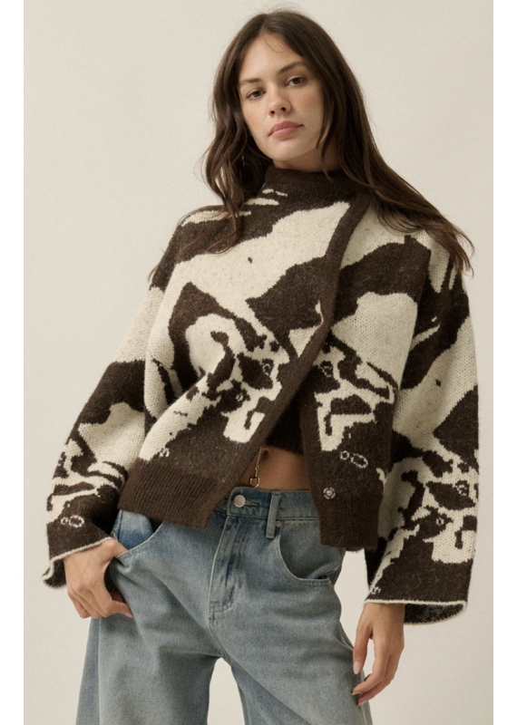 Ophelia High Collar Sweater Jacket
