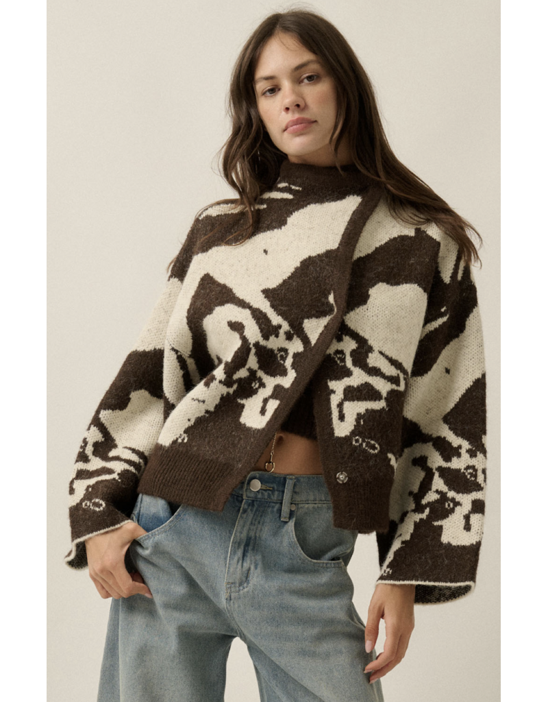 Ophelia High Collar Sweater Jacket
