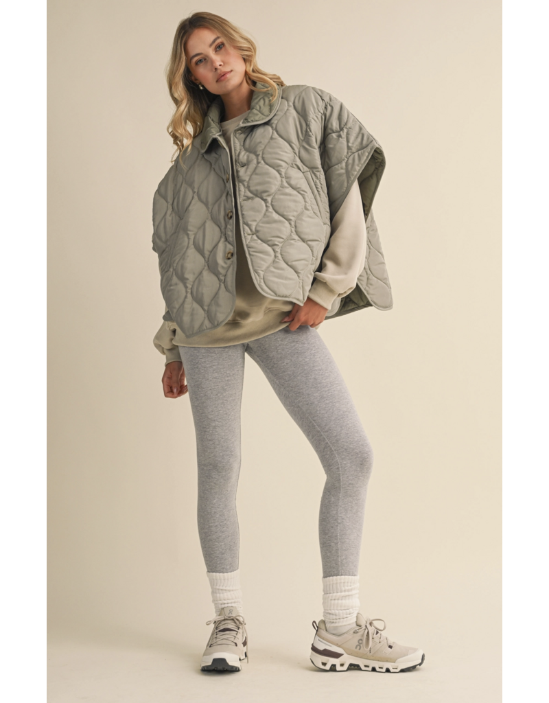 Poncho Quilted Oversized Padded Vest
