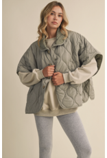 Poncho Quilted Oversized Padded Vest