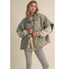 Poncho Quilted Oversized Padded Vest