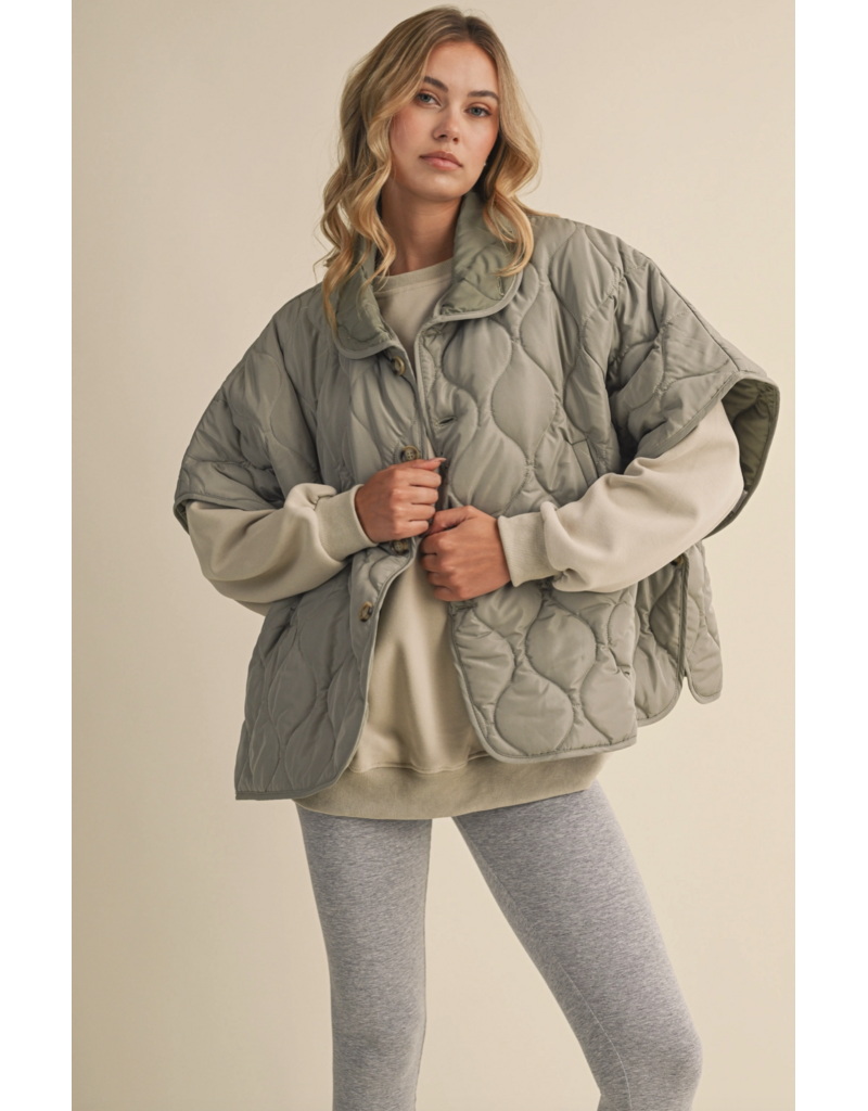 Poncho Quilted Oversized Padded Vest