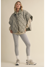 Poncho Quilted Oversized Padded Vest