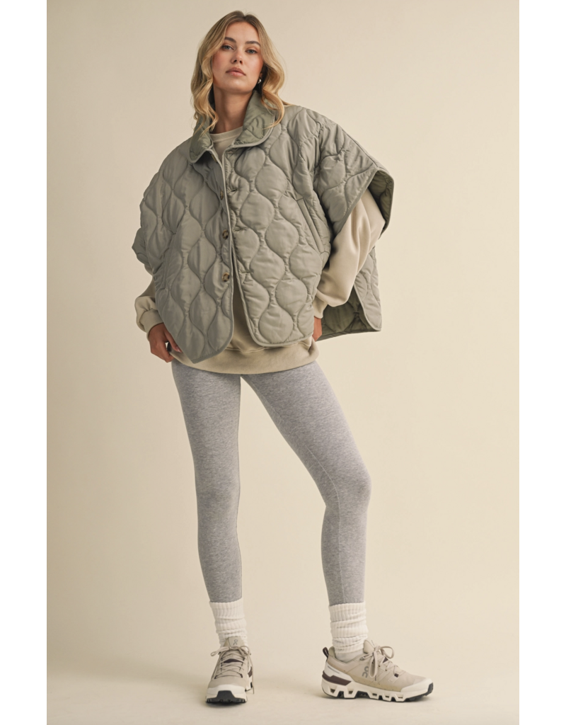 Poncho Quilted Oversized Padded Vest