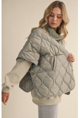 Poncho Quilted Oversized Padded Vest