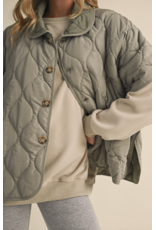 Poncho Quilted Oversized Padded Vest