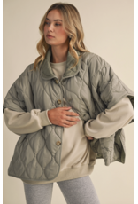 Poncho Quilted Oversized Padded Vest