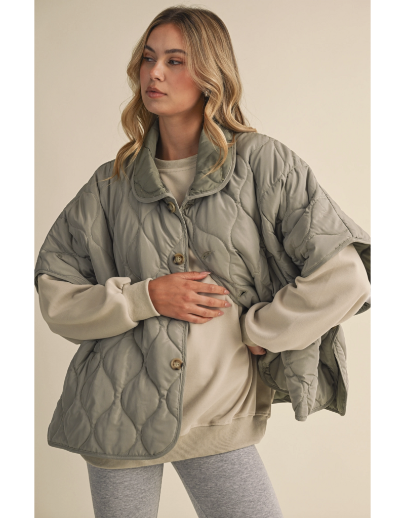 Poncho Quilted Oversized Padded Vest