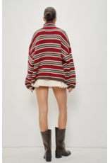 Pretty Garbage Ari Striped Zip Up Sweater