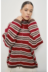Pretty Garbage Ari Striped Zip Up Sweater