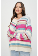 Pretty Garbage Benna Colorful Stripe Pullover Sweater