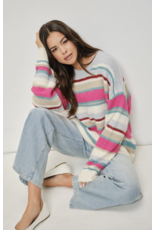 Pretty Garbage Benna Colorful Stripe Pullover Sweater