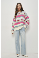Pretty Garbage Benna Colorful Stripe Pullover Sweater