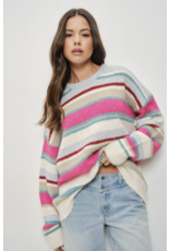 Pretty Garbage Benna Colorful Stripe Pullover Sweater