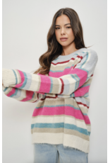 Pretty Garbage Benna Colorful Stripe Pullover Sweater
