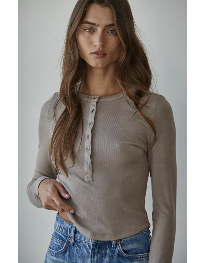 By Together Ribbed Henley Top