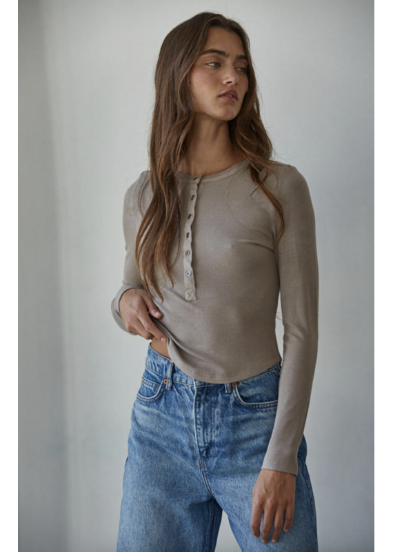 By Together Ribbed Henley Top