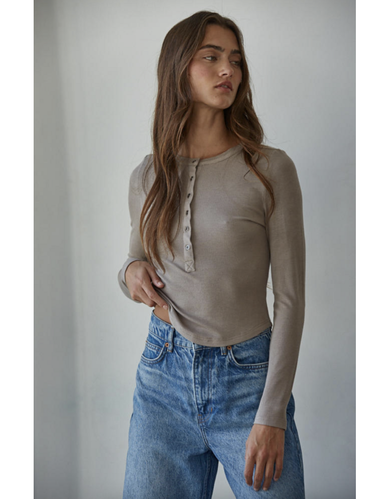 By Together Ribbed Henley Top