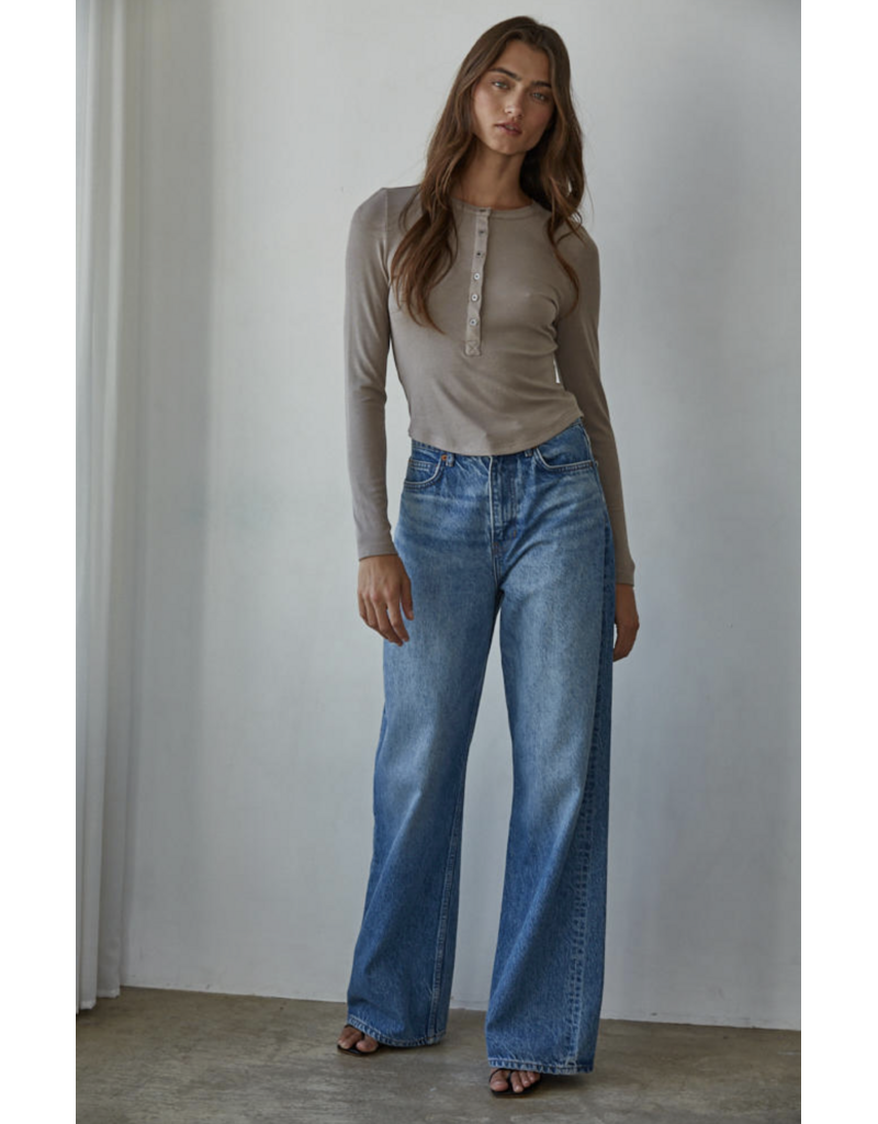 By Together Ribbed Henley Top