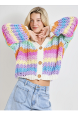 Over the Rainbow Chunky Buttoned Cardigan