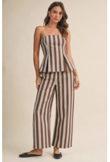 Stretch Twill Peplum Top & Barrel Jean Set