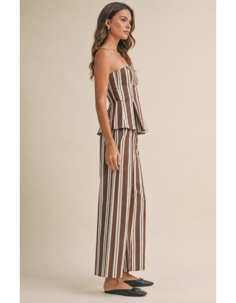 Stretch Twill Peplum Top & Barrel Jean Set
