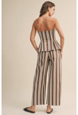 Stretch Twill Peplum Top & Barrel Jean Set