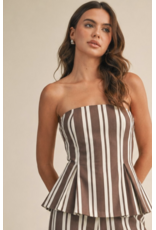 Stretch Twill Peplum Top & Barrel Jean Set