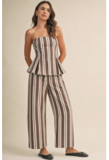 Stretch Twill Peplum Top & Barrel Jean Set