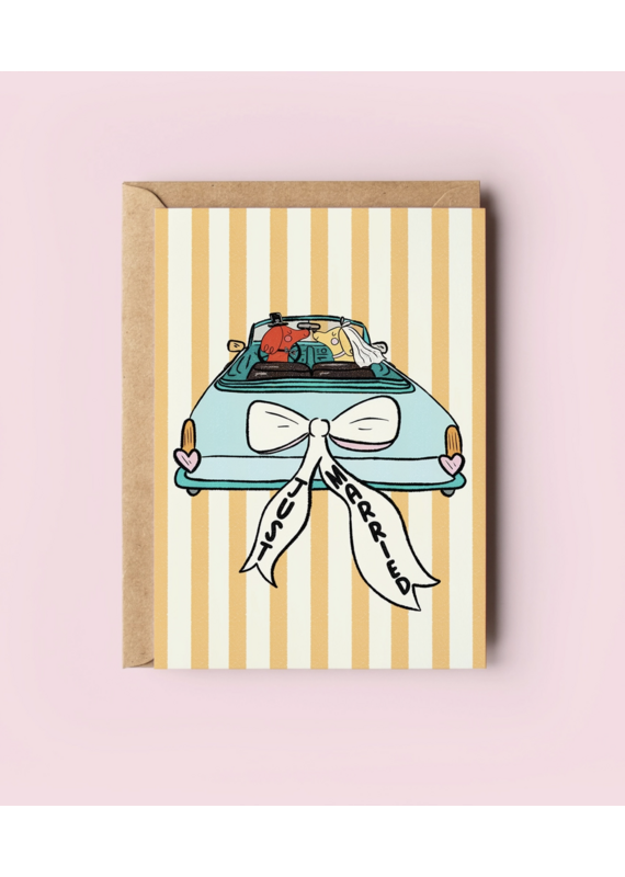 Just Married Dogs in Love Wedding Card
