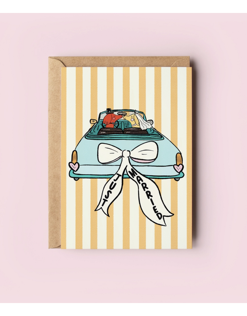 Just Married Dogs in Love Wedding Card