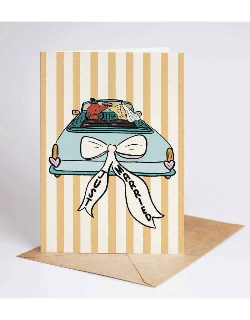 Just Married Dogs in Love Wedding Card