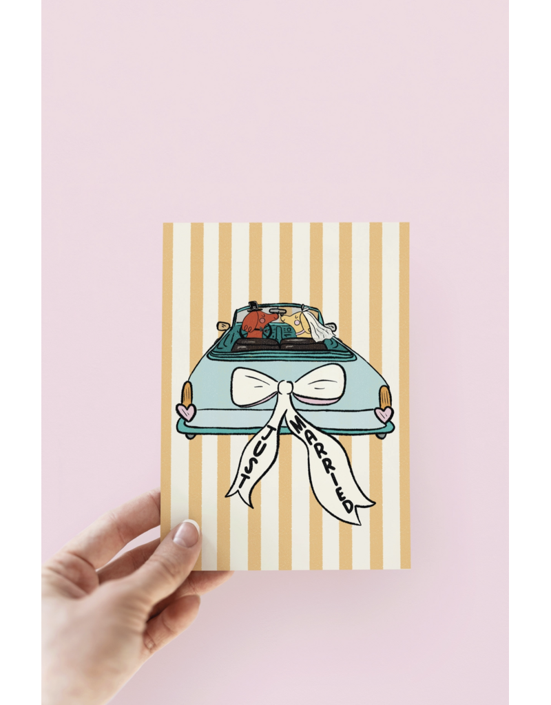 Just Married Dogs in Love Wedding Card