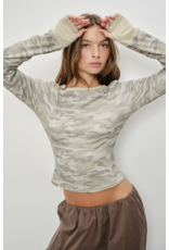 Pretty Garbage Cameron Washed Camo Long Sleeve Top