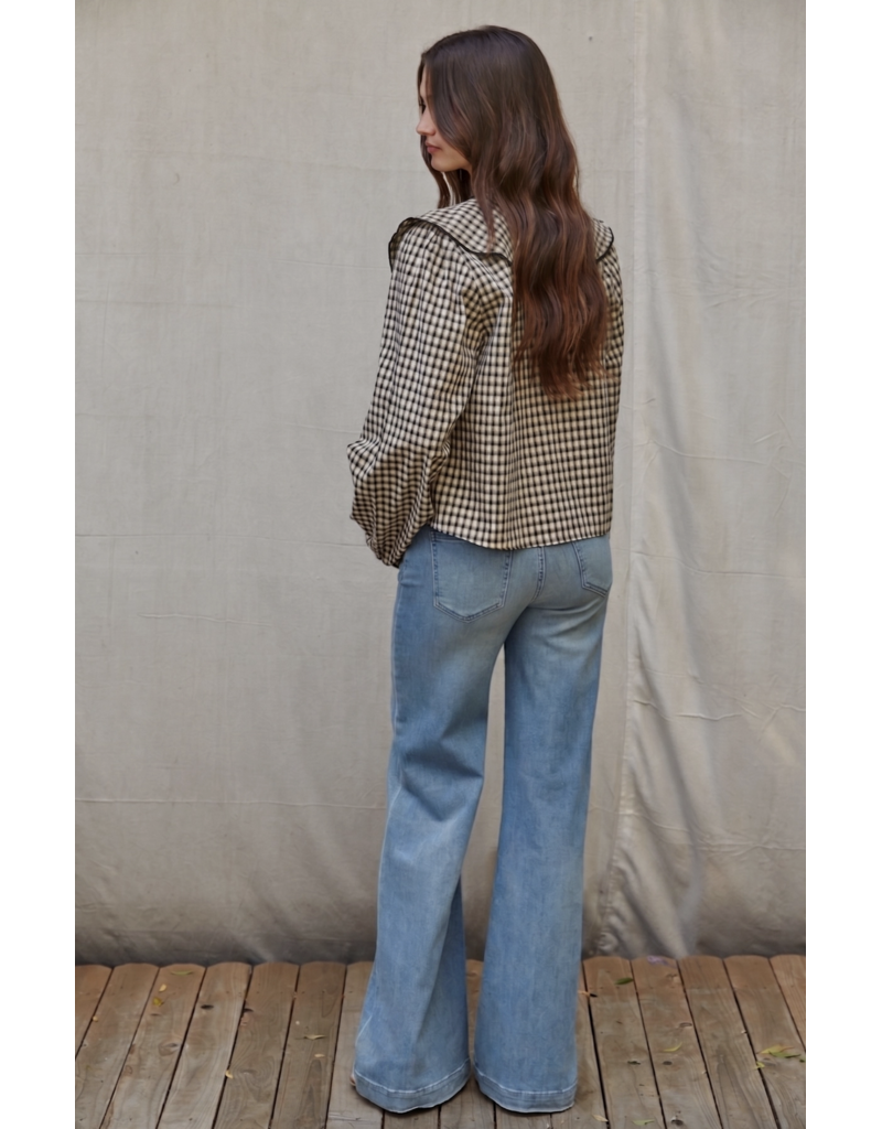 By Together Maddie Gingham Ruffle Top