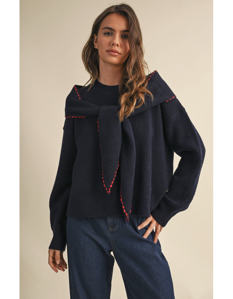Paulina Sweater with Detached Scarf