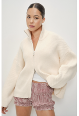 Pretty Garbage Kanna Mock Neck Zip Up Sweater