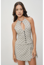 Pretty Garbage Siris Keyhole Polka Dot Vest