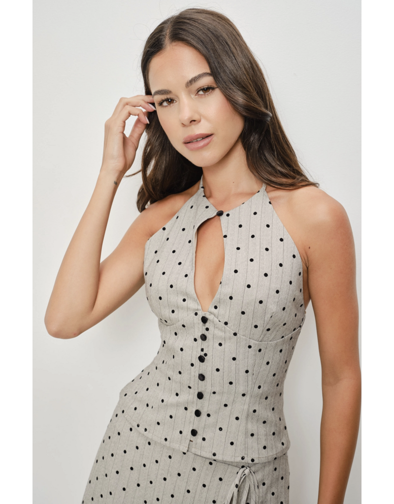 Pretty Garbage Siris Wrapped Polka Dot Micro Mini Skirt