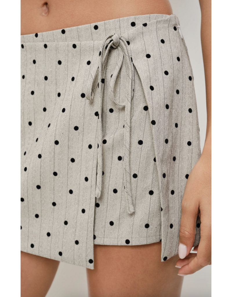 Pretty Garbage Siris Wrapped Polka Dot Micro Mini Skirt