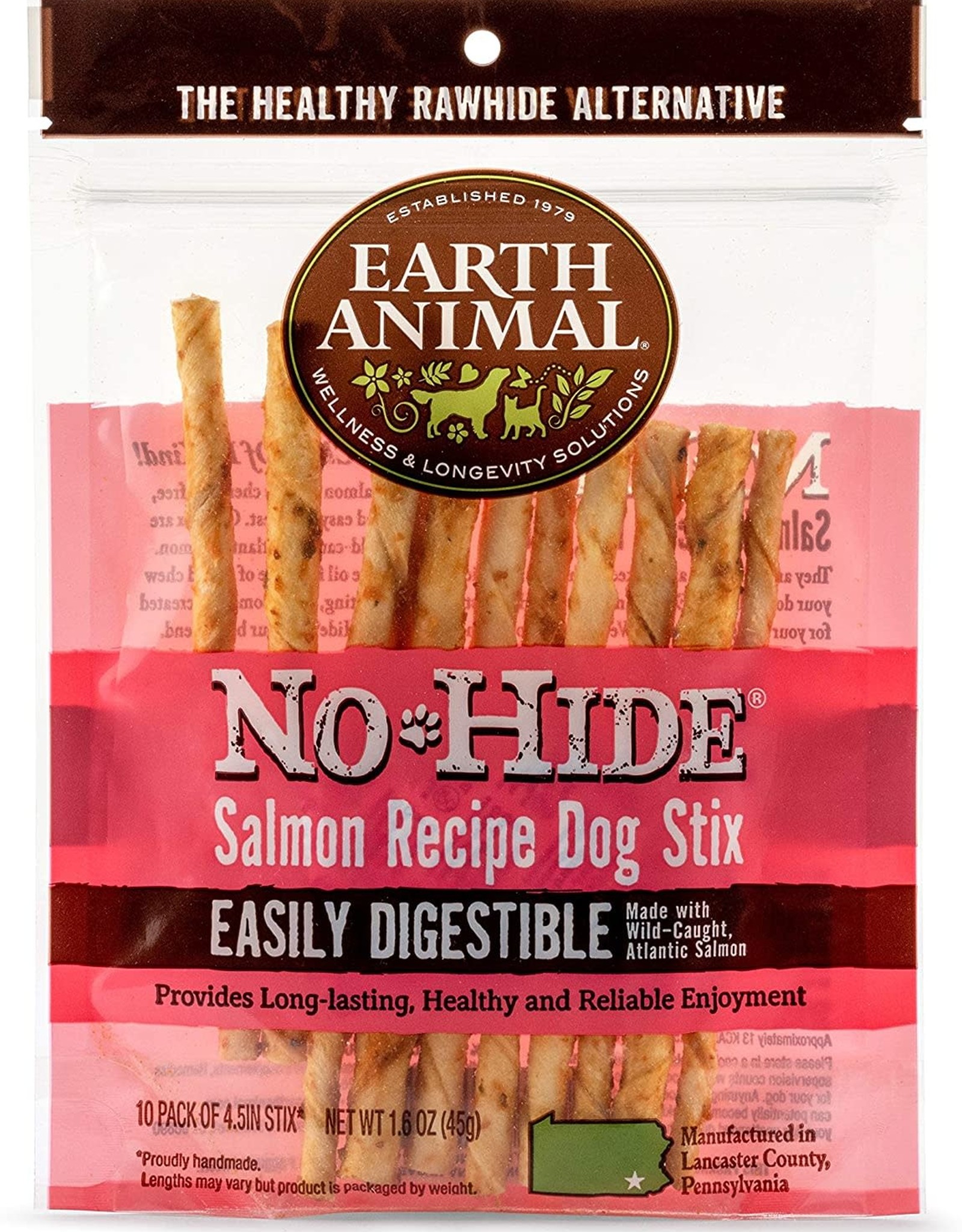 Earth Animal No Hide Salmon Stix 10 pack